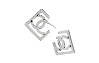 CHANEL Metal Stud Earrings Women's Silver
