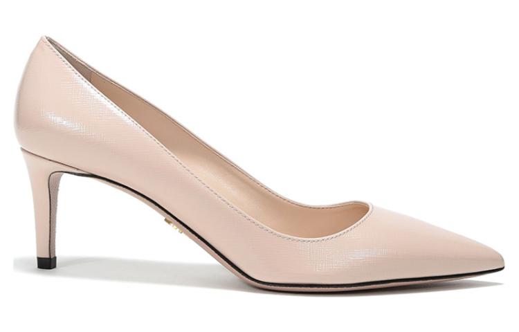 PRADA Pointed Saffiano Leather Heels 'Nude' Women's