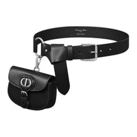 DIOR Calfskin, Brass, Goatskin Leather Belts Unisex Black Width 3CM