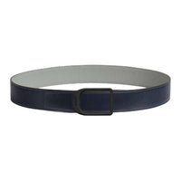 HERMES Calfskin Leather Belts Men's Blue Width 3.8CM