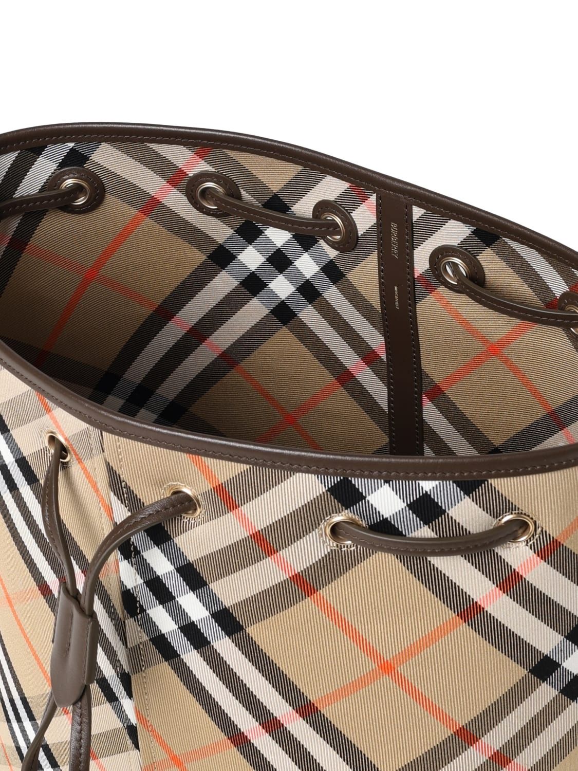(WMNS) Burberry 25 Burberry Vintage Check Coated Cotton Bag 'Beige' 8093869