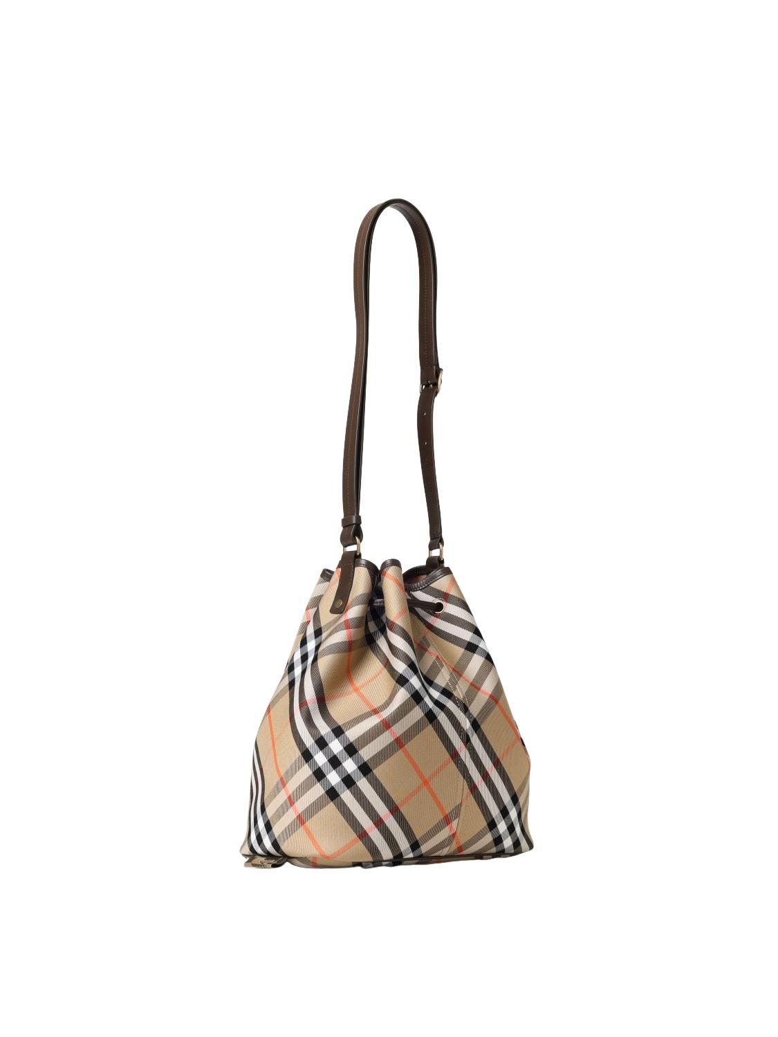 (WMNS) Burberry 25 Burberry Vintage Check Coated Cotton Bag 'Beige' 8093869