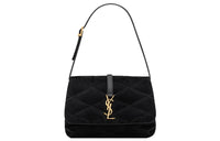 SAINT LAURENT Lacquered Finish Canvas With Lambskin Shoulder Bag Handbag Shoulder Bag Women's Black