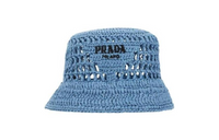 PRADA Logo-jacquard Crochet Bucket Hat