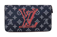 LOUIS VUITTON Zippy Canvas Wallet Unisex Navy Pink