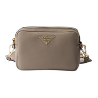 PRADA Leather Crossbody Bag, Shoulder Bag Trumpets Women's Clay Gray