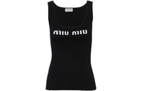 MIU MIU Logo knit Ribbed Tank Top