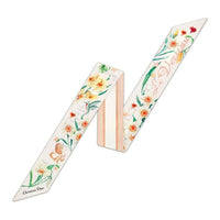 DIOR Mulberry Silk Silk Scarves Women's Orange