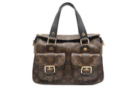LOUIS VUITTON Leather One Shoulder Crossbody Portable Travel Bag Women's Brown