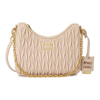 MIU MIU Sheepskin Crossbody Bag, Shoulder Bag Women's Nude