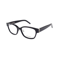 SAINT LAURENT Plate Frame Oval Eyeglass Frames Women's Black Silver