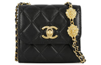 CHANEL Sheepskin Small Square Bag Shoulder Bag Crossbody Bag Women's Black