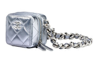CHANEL Lambskin Shoulder Bag Crossbody Bag Women's Silver Purple