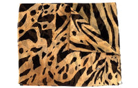 SAINT LAURENT Silk Scarves Women's Light Brown/Black