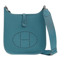 HERMES Evelyne Clemence Bullock Leather Shoulder Bag Women's D2 NEW BLEU JEAN Denim Blue