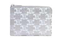 CELINE Canvas Coin Card Holder Men's Silver/White