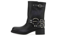 MIU MIU Ankle Boots Mid-Low Heel Women's Black
