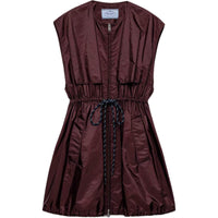 PRADA Re Nylon SS25 Sleeveless Dress Women's Garnet Red