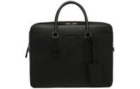 PRADA Saffiano Leather Portable Briefcases Men's Black