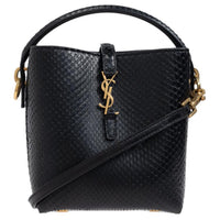 SAINT LAURENT Leather Portable Crossbody Bag Shoulder Bag Small Size Women's Black