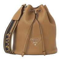 PRADA Cow Leather Bucket Bag, Shoulder Bag Women's Brown
