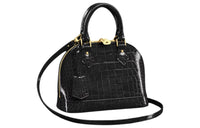 LOUIS VUITTON Alma BB Crocodile Leather Shoulder Bag Crossbody Bag Handbag Women's Black