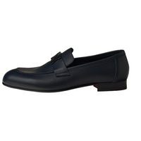HERMES Paris Loafers Men's Dark Blue