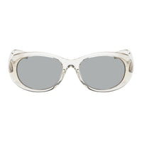 SAINT LAURENT Acetate Oval Sunglasses Men's Beige