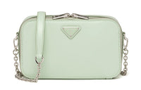PRADA Shiny Leather Shoulder Bag Women's Green