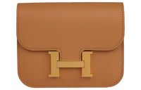 HERMES Constance Slim Epsom Calfskin Clutch Wallet Fanny Pack Regular Women's 4B Biscuit Cookie
