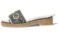 CHANEL Slide Slippers Women's Green
