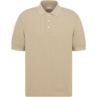 DIOR Beige Cotton And Silk Piqué Polo Shirt Men's Beige