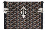 GOYARD Cassette Canvas With Leather Trim TRUNK Hard Case With Crossbody Bag Unisex Black