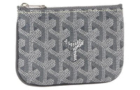 GOYARD Canvas With Calfskin Key Pouch Nano Unisex Gray