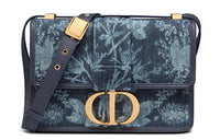 DIOR 30 Montaigne Denim Box Bag Shoulder Bag Women's Blue