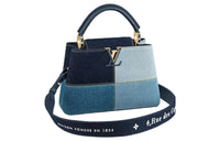 LOUIS VUITTON Capucines Taurillon Leather With Denim Handbag One Shoulder Handbag Mini Women's Marine Blue