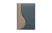 DIOR Saddle Grained Calfskin Card Holder Men's Brown & Dark Gray