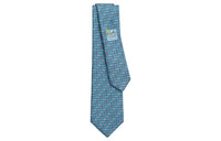 HERMES Tie Men's Blue/Orange/Sky Blue