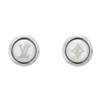LOUIS VUITTON Metal Stud Earrings Men's Silver