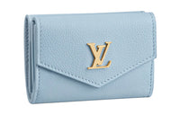 LOUIS VUITTON Calfskin Card Holder Wallet Mini Women's Blue
