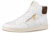 LOUIS VUITTON Rivoli Monogram Slip-Resistant Coverage Support High-Top Canvas Shoes Men's White