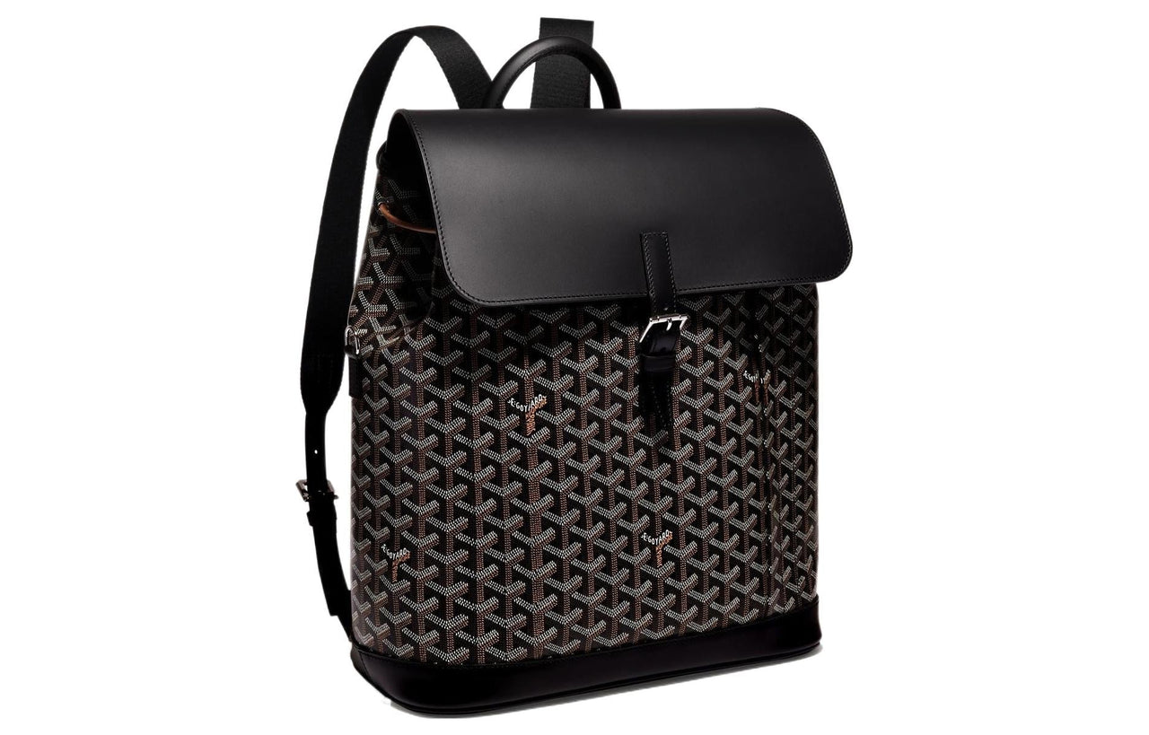 GOYARD Alpin Canvas With Leather Backpack Medium Size Unisex Black