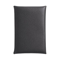 HERMES Calvi Evercolor Leather Card Holder Women's 85 Ardoise Slate Gray