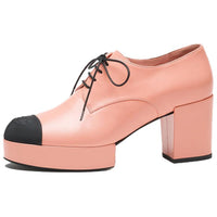 CHANEL Chunky Heel High Heels 7.5cm Women's Pink