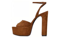 SAINT LAURENT Jodie Platform Sandals Brown Women's