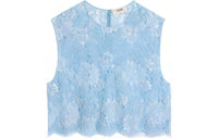 CELINE Embroidered Crop Top In Lace