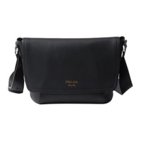 PRADA Leather Crossbody Bag Shoulder Bag Men's Black