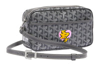 GOYARD Cap-Vert Canvas With Leather Camera Bag Shoulder Bag Crossbody Bag Small Size Unisex Gray/Pink