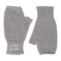 MIU MIU Wool Knit Gloves Unisex Gray