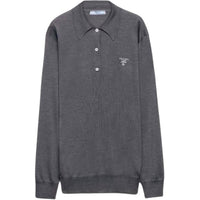 PRADA Logo-intarsia Silk Polo Shirt